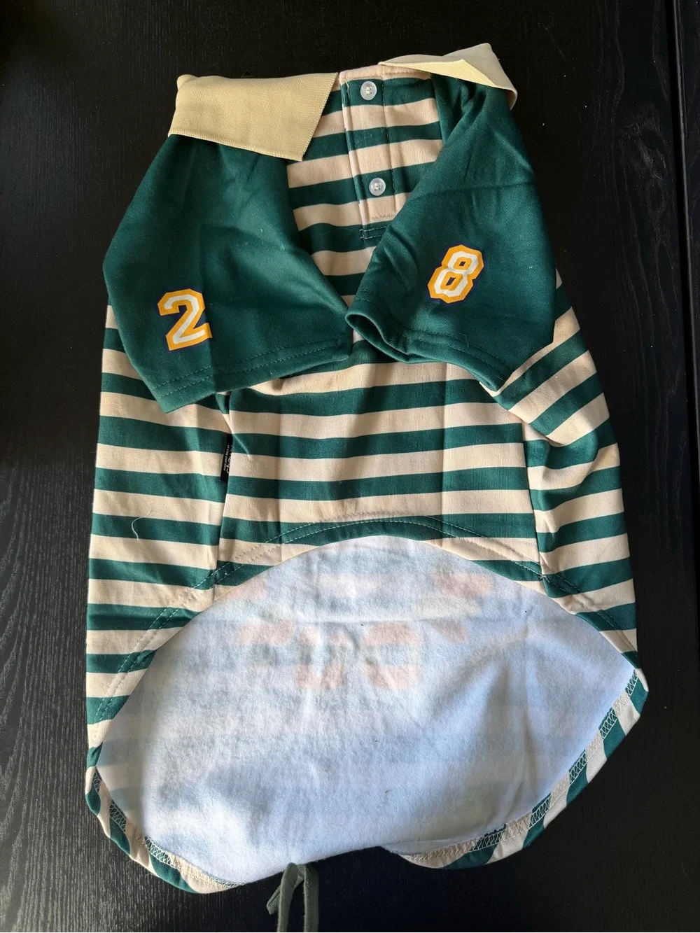 Disney Mickey Mouse Pet Shirt XL Green Striped Dog Tee